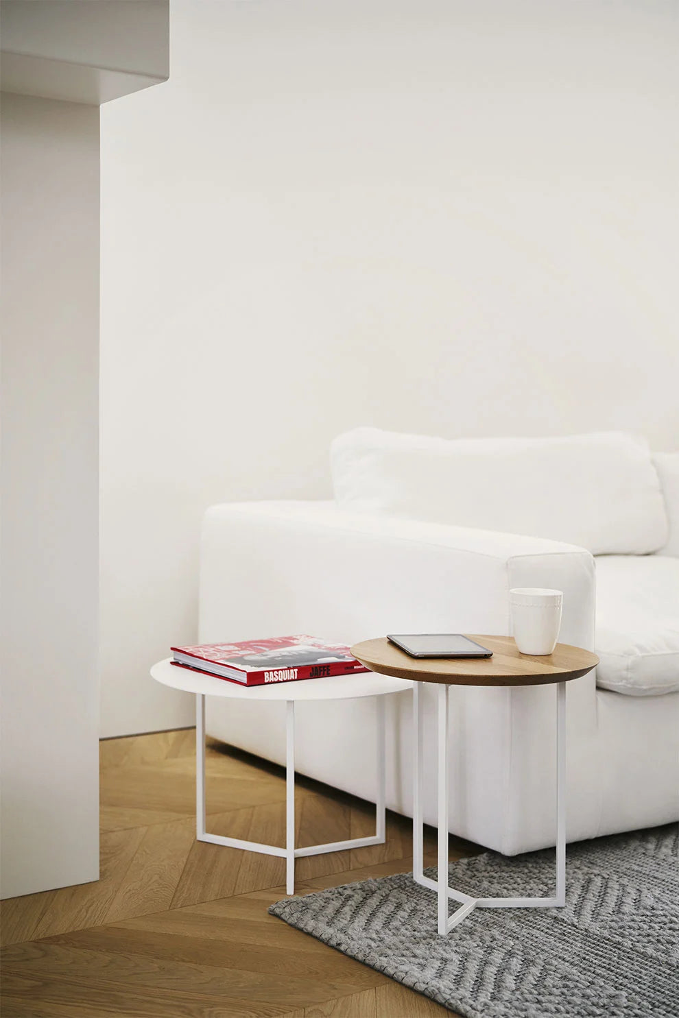 Lot de 2 Tables Basses Gigognes Mileo 98cm Naturel - Maison Lot de 2 Tables Basses Gigognes Mileo 98cm Naturel - Maison